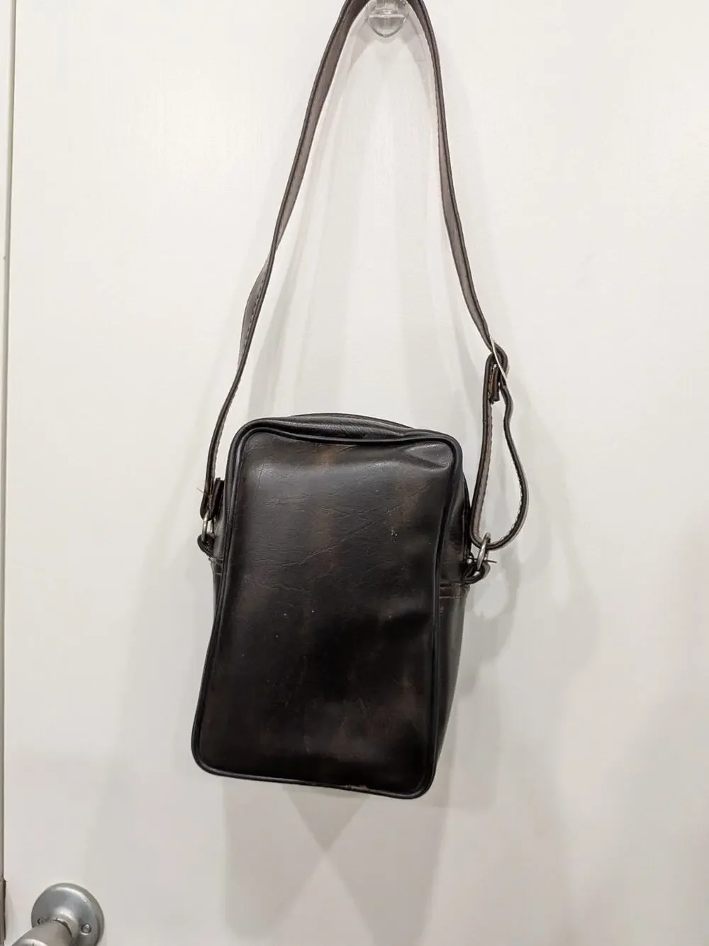 Vintage Camera Bag Dark Brown Faux Leather Padded Tech/Travel/Accessory/Gear